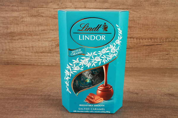 LINDT LINDOR SALTED CARMEL CHOCOLATE 200
