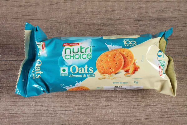 britannia nutri choice oats almond and milk biscuits 75