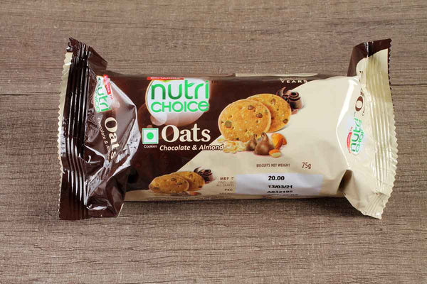 britannia nutri choice oats chocolate & almond 75