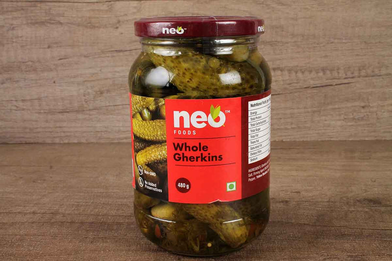 neo foods whole gherkins 480