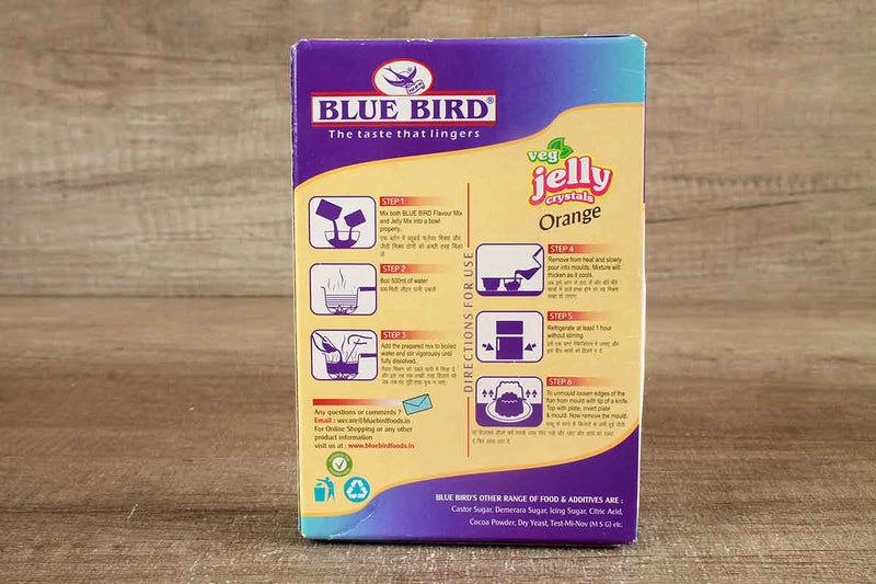 BLUE BIRD VEG JELLY CRYSTALS ORANGE 100