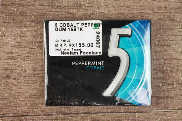5 COBALT PEPPERMINT SUGAR FREE GUM 15 STICKS 37.5