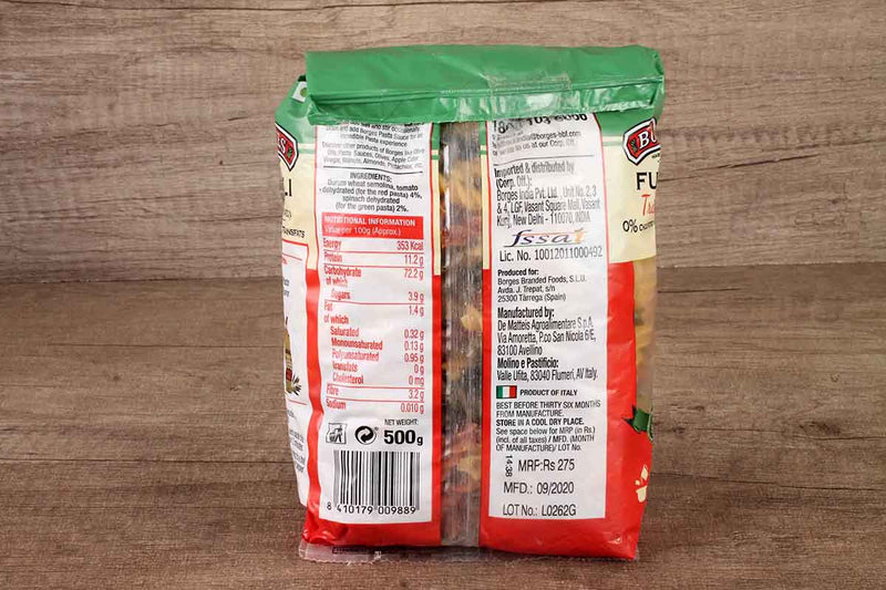 BORGES FUSILLI TRICOLOR PASTA