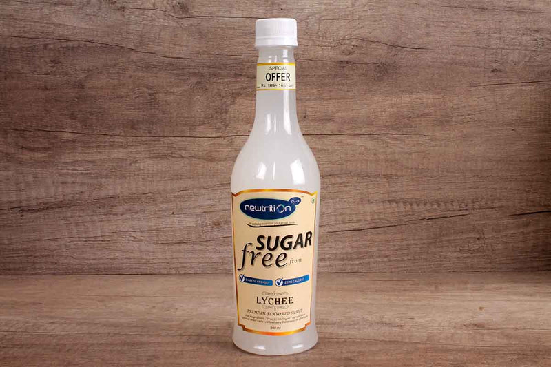newtrition lychee sugar free syrup 500 ml