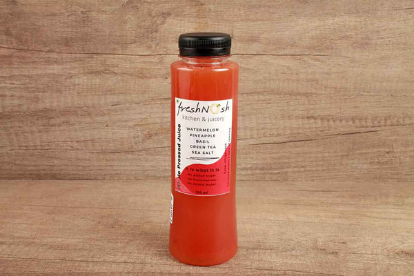 freshnosh watermelon, pineapple, basil, green tea, sea salt whole pressed juice 200 ml