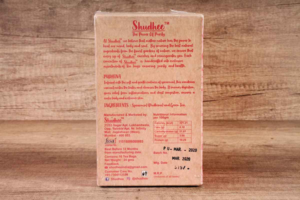 shudhee pudhina green tea 16 ba