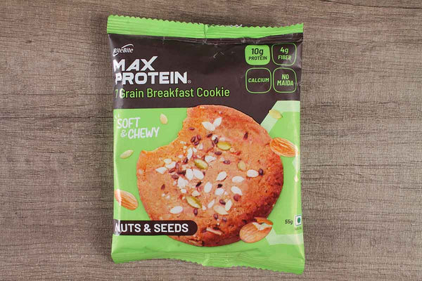 ritebite max protein nuts & seeds 7 grain breakfast cookie 55