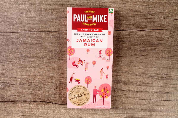 PAUL AND MIKE JAMAICAN RUM 64% MILD DARK CHOCOLATE 68