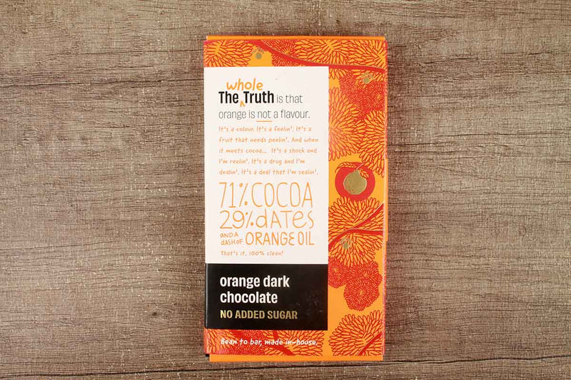the whole truth orange dark chocolate no added sugar 80