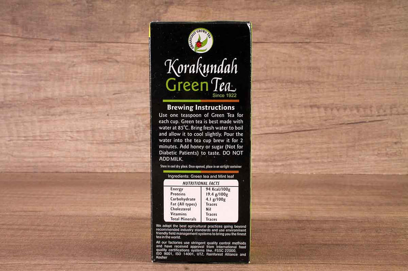 KORAKUNDAH MINT GREEN TEA LEAF 250 GM
