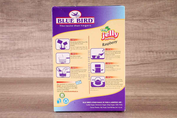 BLUE BIRD VEG JELLY CRYSTALS RASPBERRY 100