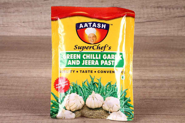 aatash green chilli garlic and jeera paste 100 gm