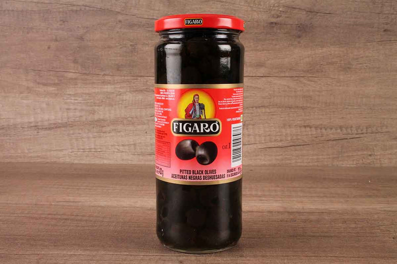FIGARO BLACK OLIVES PITTED 420