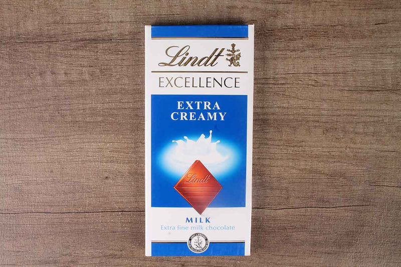 lindt excellence extra creamy milk chocolate 100