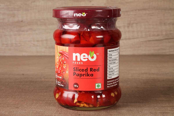 neo foods sliced red paprika 180