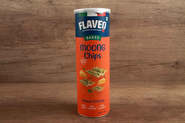 flaveo cheese n herbs baked moong chips gluten free 150