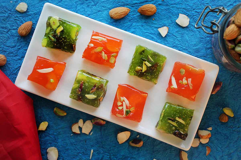 orange / green badami halwa sweets 500