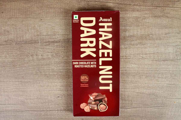 AMUL DARK CHOCOLATE WITH ROASTED HAZELNUTS 150
