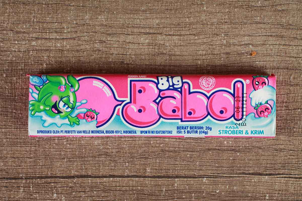 big babol gum flavours rasa strawberry & cream  20