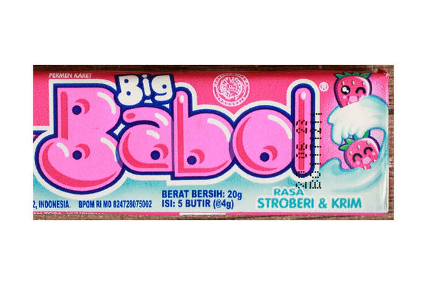 big babol gum flavours rasa strawberry & cream  20