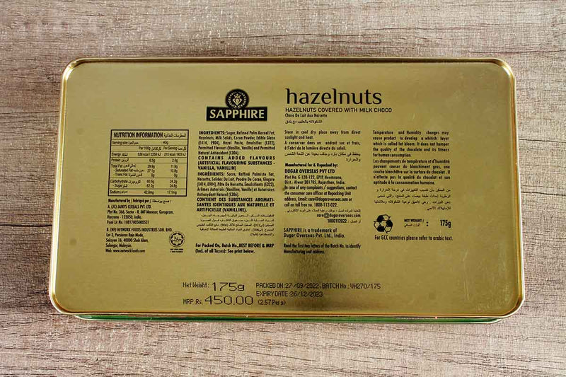 SAPPHIRE HAZELNUTS MILK CHOCOLATE 175