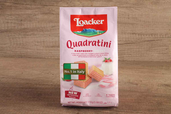 loacker quadratini raspberry yoghurt wafer biscuits 110