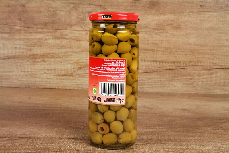 FIGARO GREEN OLIVES PITTED 420