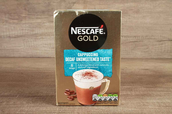 nescafe gold cappuccino  decaf unsweetend taste coffee 8 mugs 120