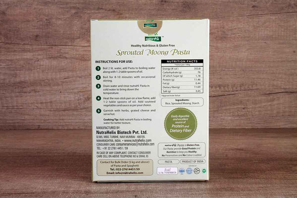 NUTRA HI GLUTEN FREE SPROUTED MOONG PASTA 250