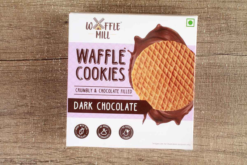 waffle mill dark chocolate crumbly & chocolate filled waffle cookies 70