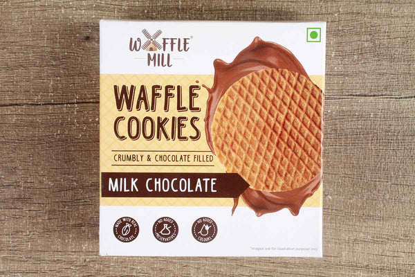 waffle mill milk chocolate crumbly & chocolate filled waffle cookies 70