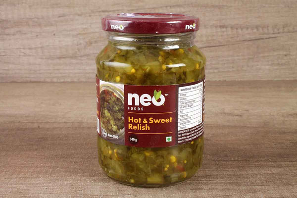 neo foods hot & sweet relish 340