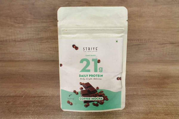 strive plant based 21g daily protein powder coffee mocha 30