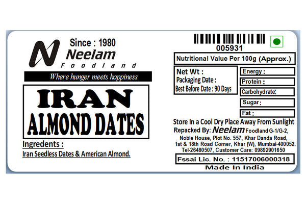 IRAN SEEDLESS DATES ALMOND TRAY 400