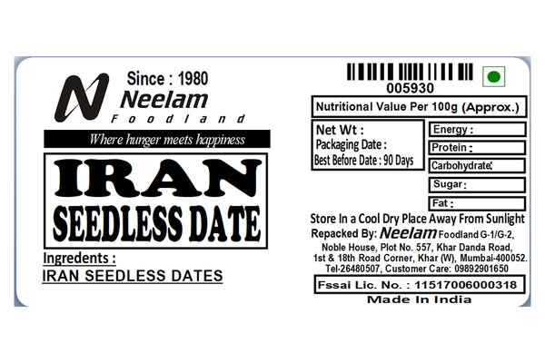 IRAN SEEDLESS DATES TRAY 400