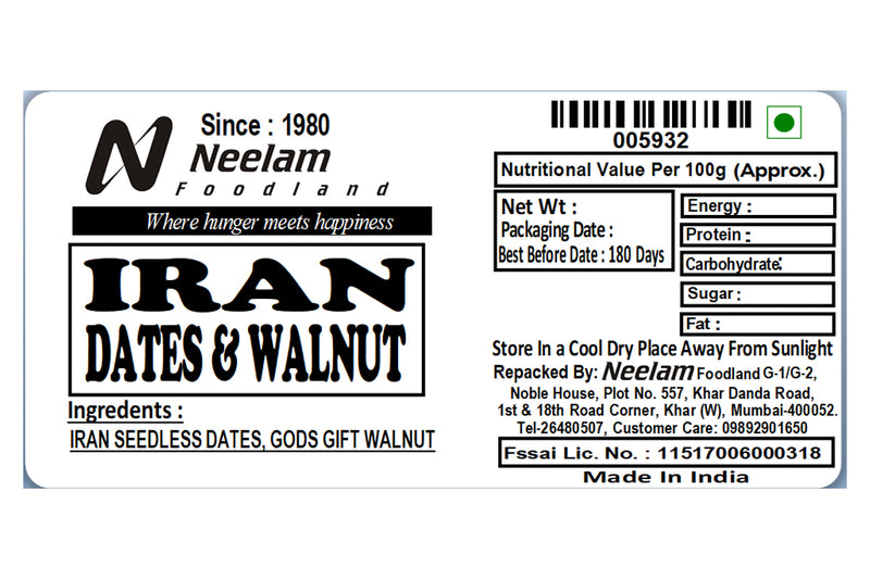iran seedless dates walnuts tray 400