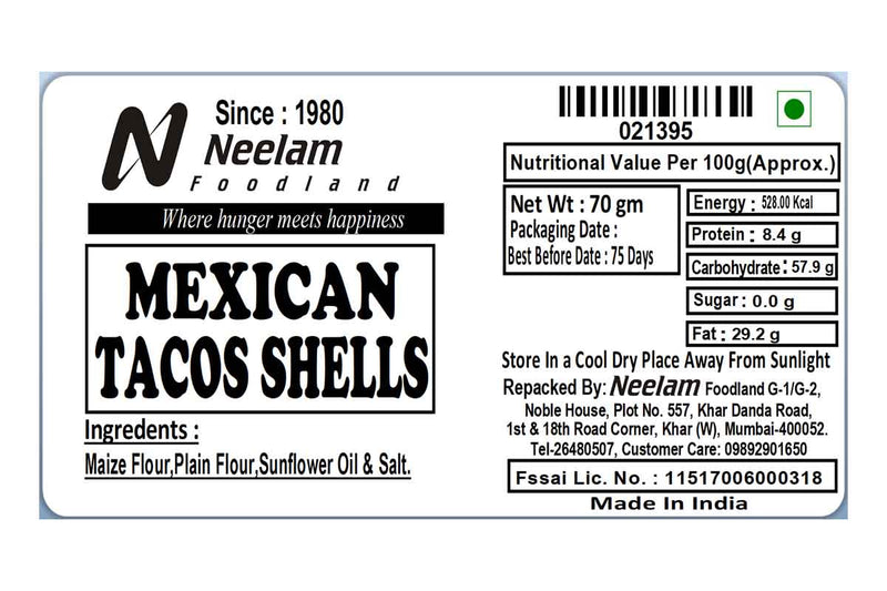 mexican tacos shells 6 piece