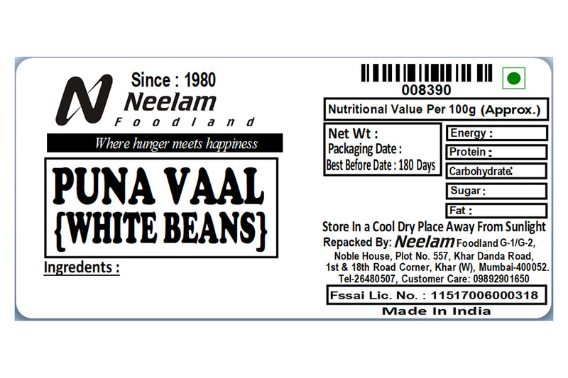 WHITE KIDNEY BEANS/PUNA VAAL 500