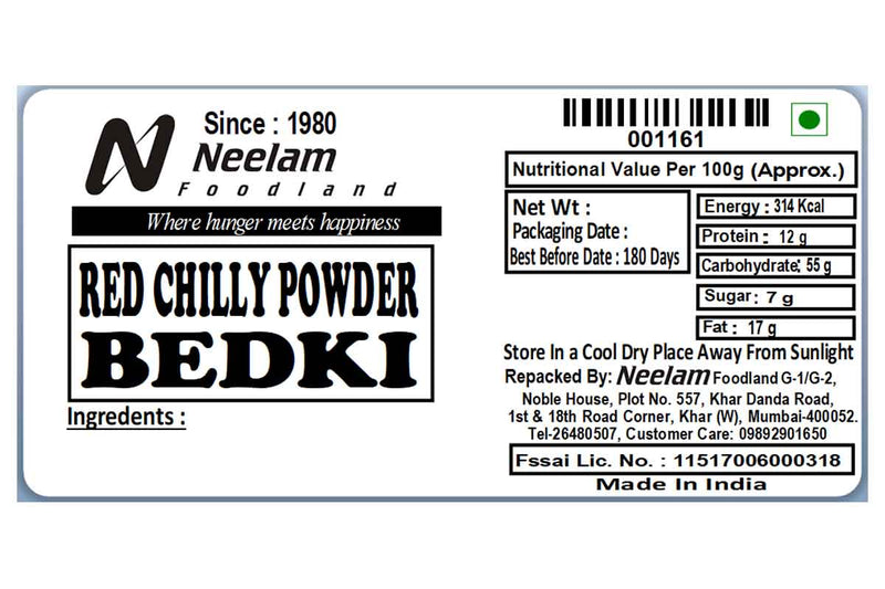 BEDKI RED CHILLY MIRCHI POWDER 500