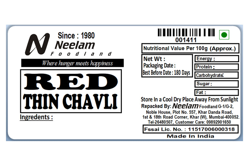 RED THIN CHAVLI 500